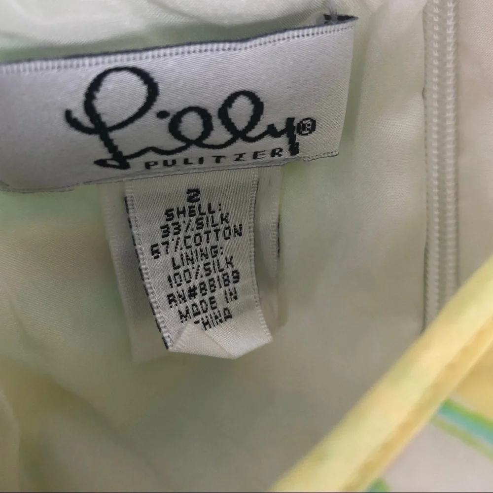 Vintage Lilly Pulitzer White Label Katrina Silk Blend Dress 2 - Picture 11 of 11